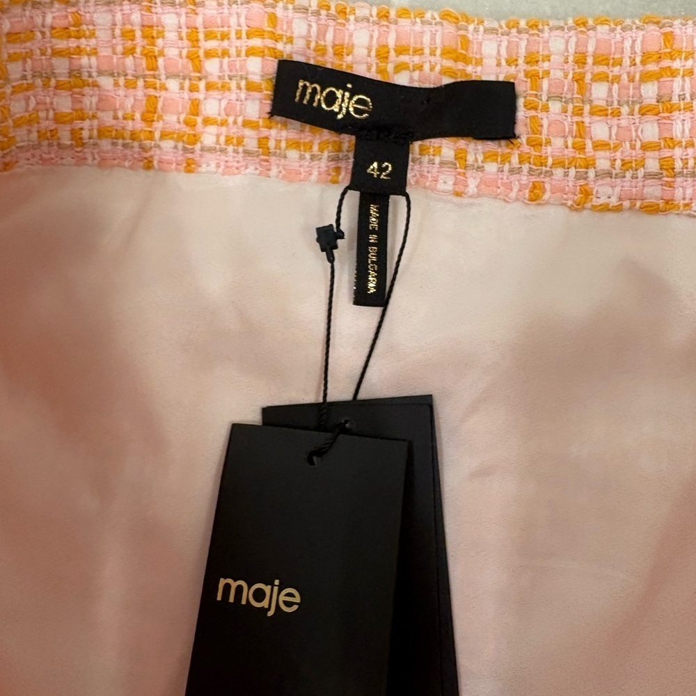 Maje Jilandra Tweed Mini Skirt Size XL - Picture 3 of 8